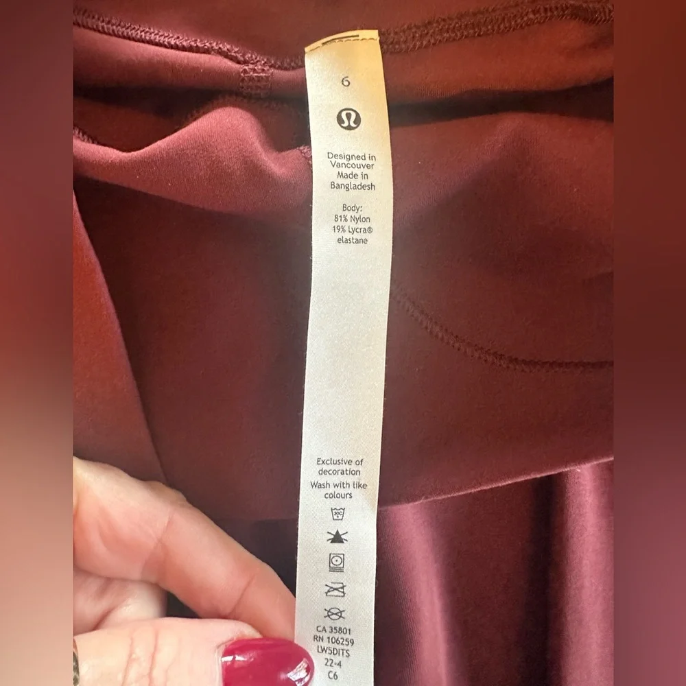Lululemon Athletica Red Merlot Align High-Rise Pants Size 6 NWT 28” - Picture 12 of 12